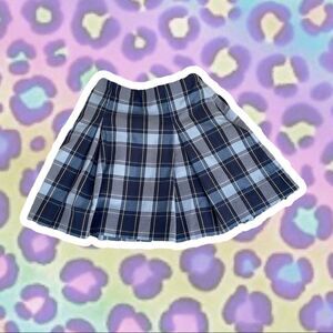 Vintage Becky Thatcher Plaid Uniform Mini Skirt Pleated Academia Pocket Kidcore